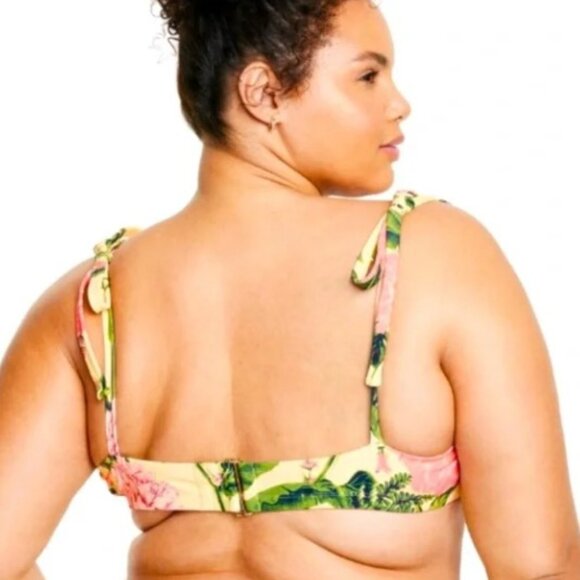 NWT Agua Bendita Peony Botanical Print Underwire Bikini Top (Size W28) - Picture 3 of 5